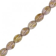 Czech Pinch beads 5x3mm Chalk white lila gold luster 03000/15695